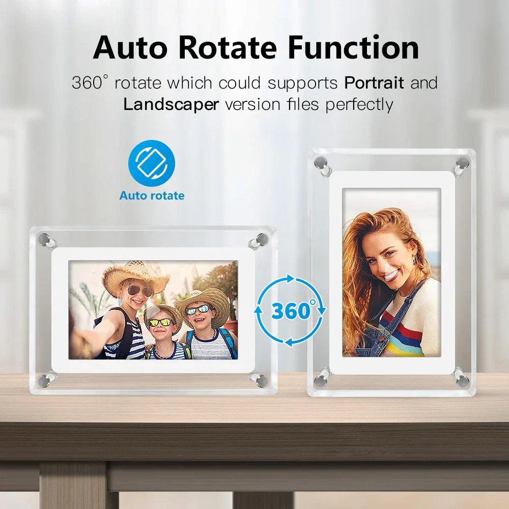 LumiView Portable Digital Photo Frame with Rechargeable Battery