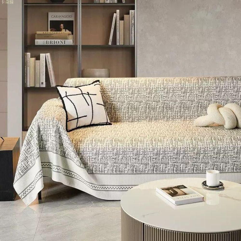 Reversible Sofa Cover in Breathable Microfiber for Lightweight Comfort