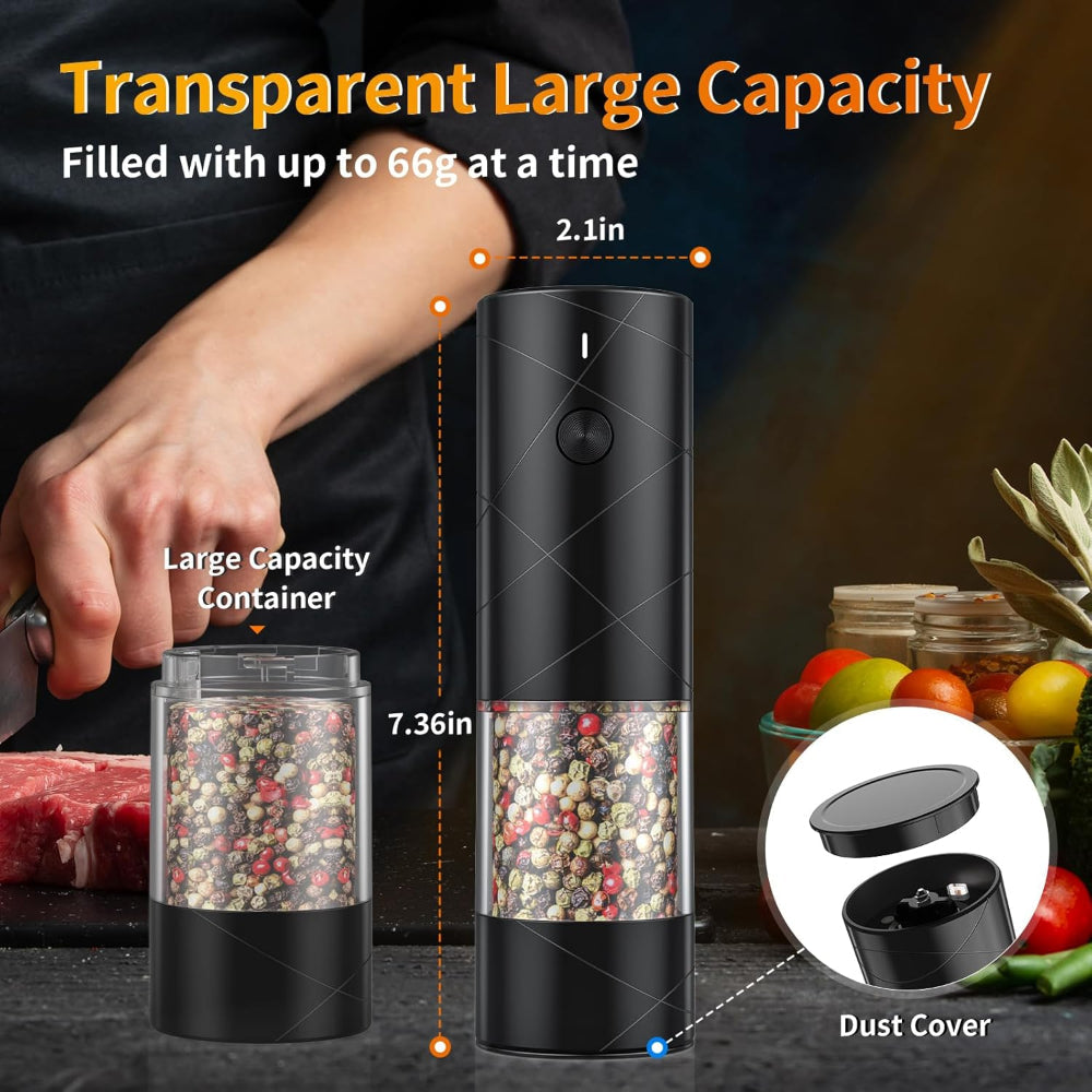 Rechargeable Electric Spice Mill with LED Illumination