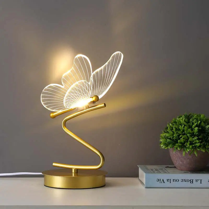 Elegant LED Butterfly Lamp with USB for Bedside & Desk