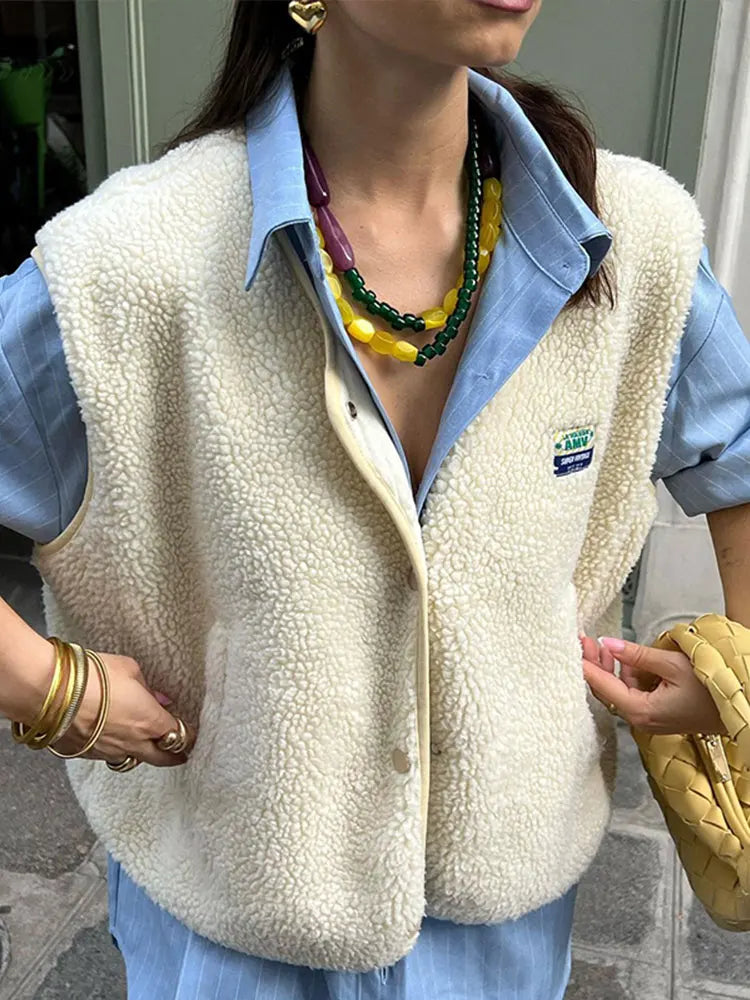 Women's Vest | Soft Sherpa Fleece | Sleeveless Lightweight Layer | Comfortable Fit