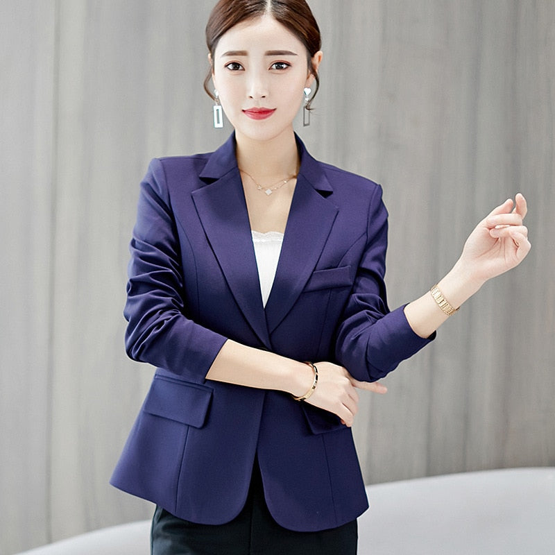 Women’s Blazer | Slim Fit Notch-Lapel | Polyester-Cotton Blend | Versatile Office Wear