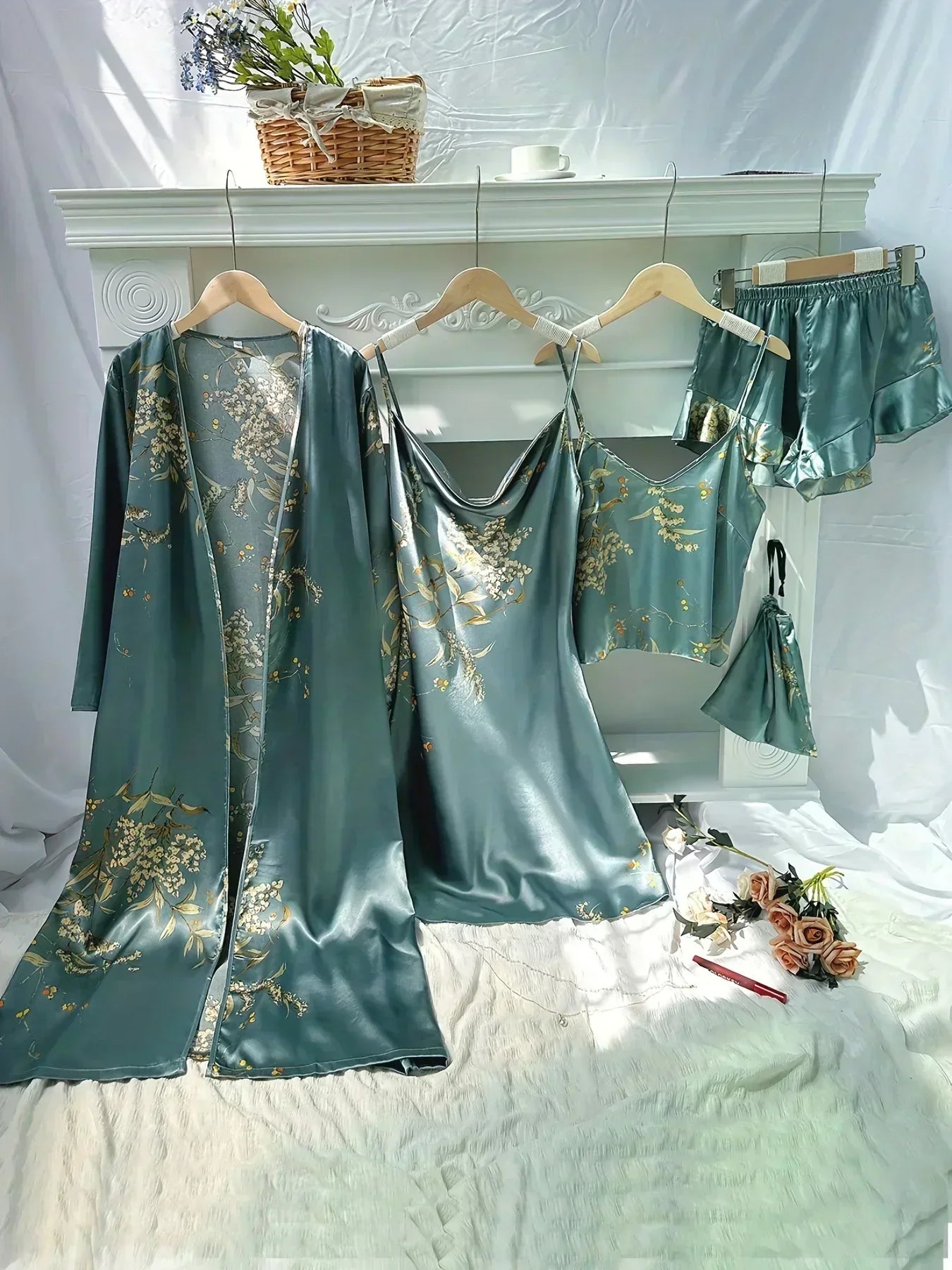 Celestial Dreams Satin Sleepwear Ensemble for Women