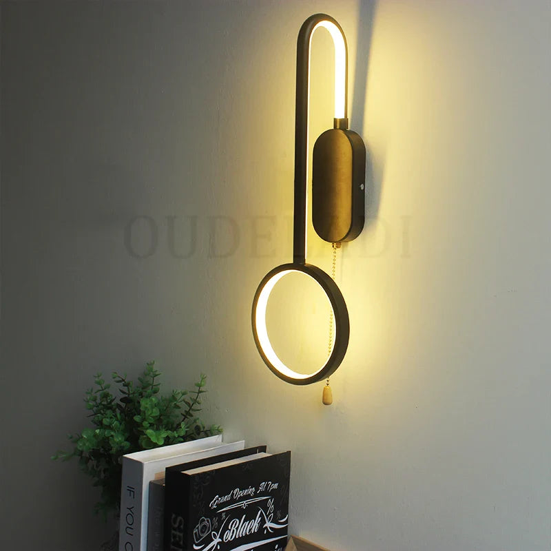 Taavita Design Wall Lamp with Switch - Modern Minimalist Shape with LED Lighting