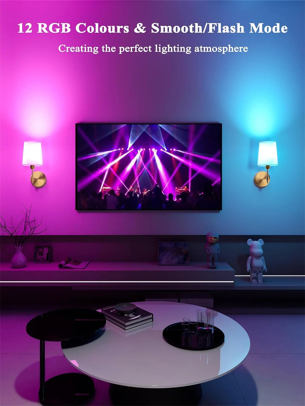 Cordless Ambient Wall Light – Rechargeable RGB Lamp with Remote Control