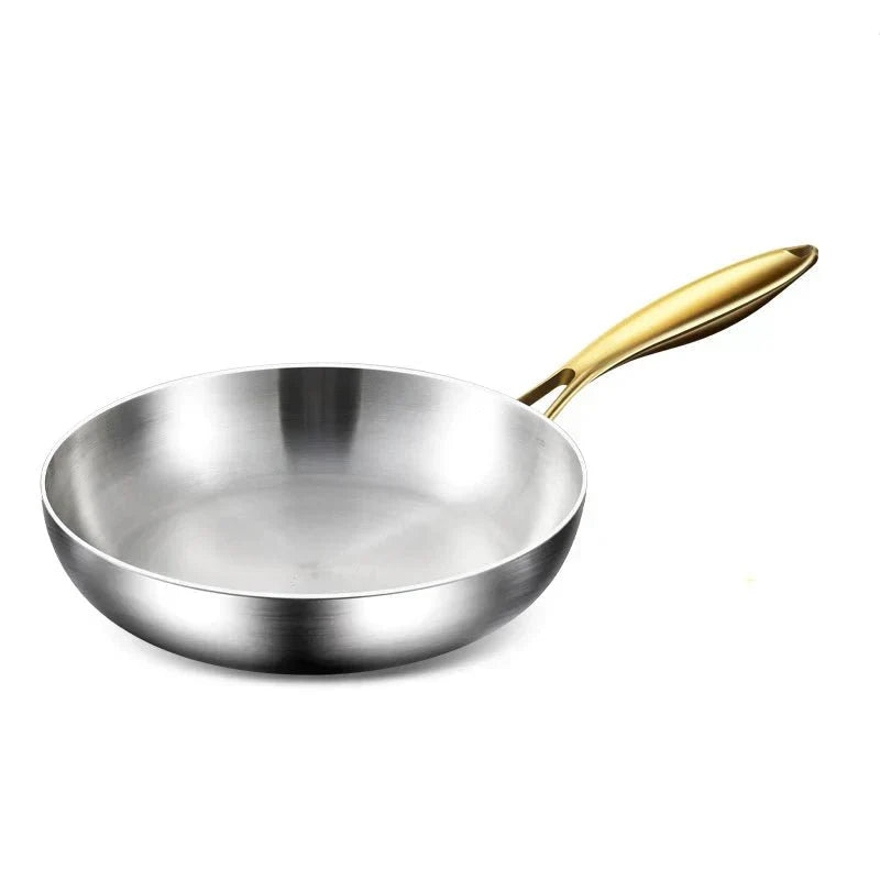 TitanPro 316 Stainless Steel Frying Pan with 7-Layer Build, 2mm Thickness, Induction Compatible