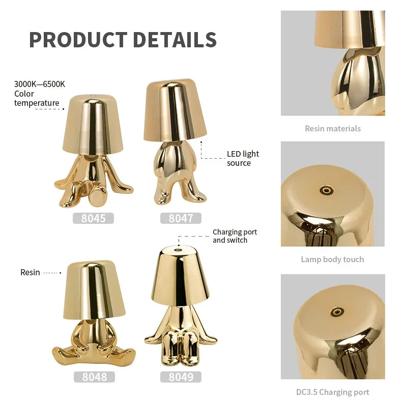 Artistic Luxe LED Table Lamp with USB for Modern Spaces
