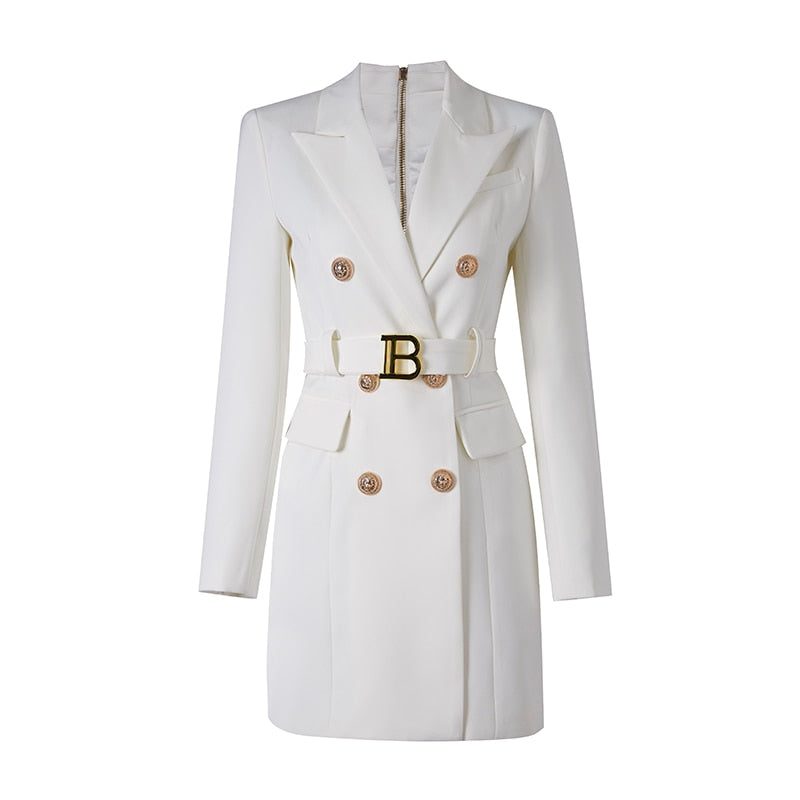 Women’s Blazer Dress | Belted Waist & Button Detail | High-Quality Fabric | Professional Fit