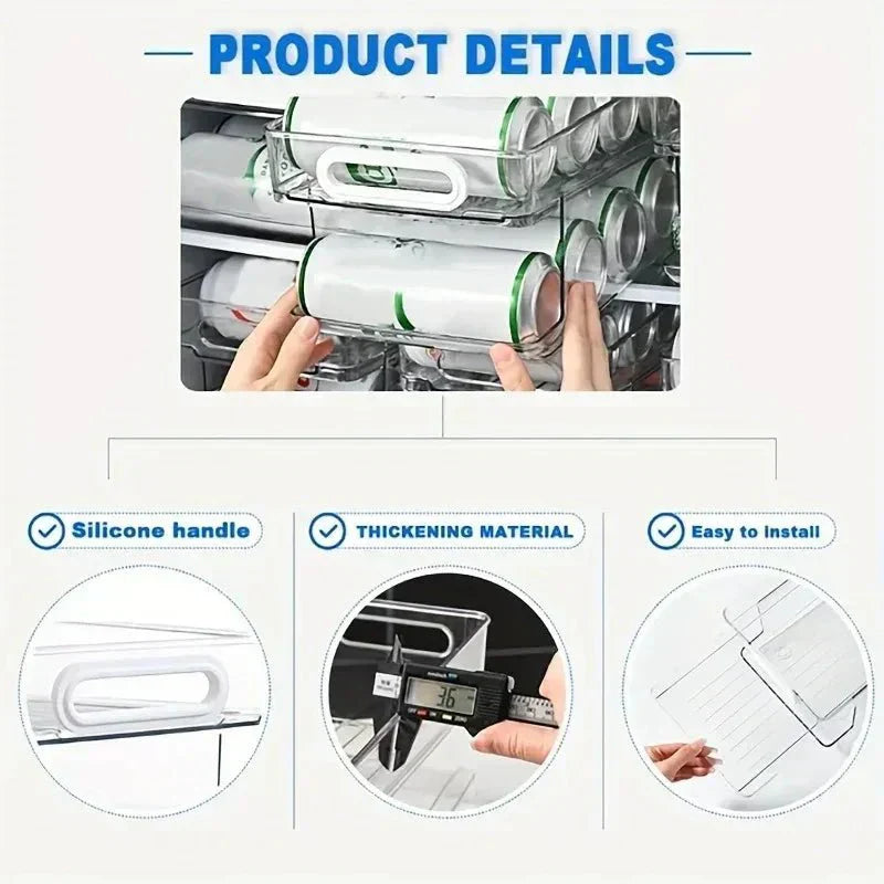 SmartFlow Dual-Tier Can Organizer for Tidy Refrigerators