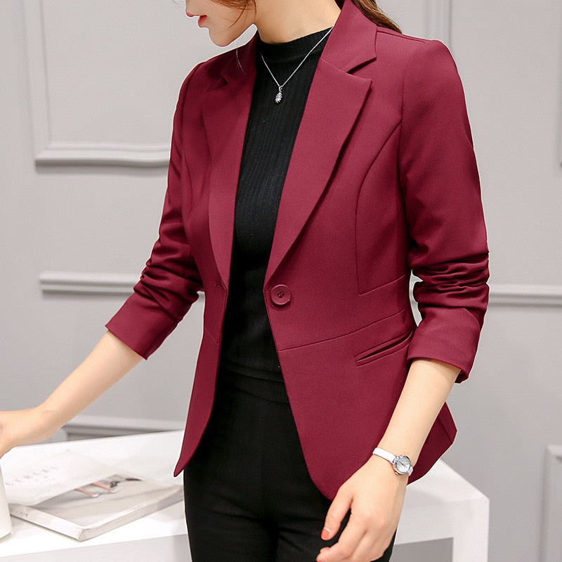 Women’s Blazer | Slim Fit Notch-Lapel | Polyester-Cotton Blend | Versatile Office Wear
