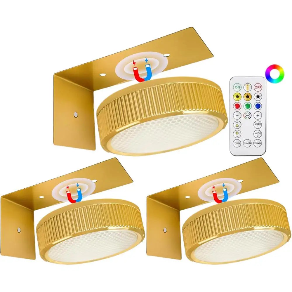 Set of 3 Adjustable Remote-Controlled Art Lamps