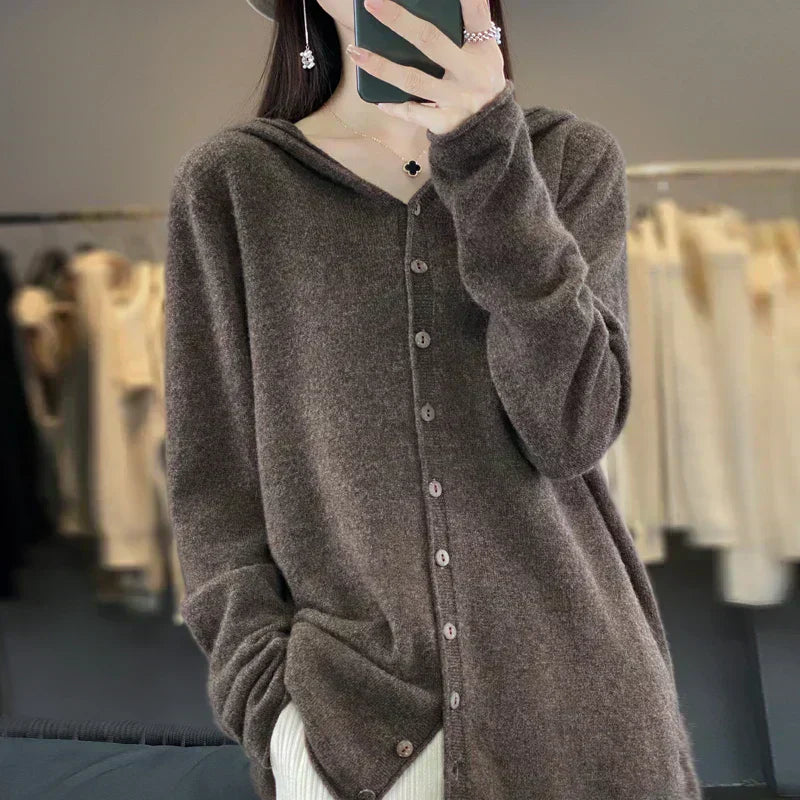 EverWarm Pure Merino Wool Cardigan for Winter Elegance