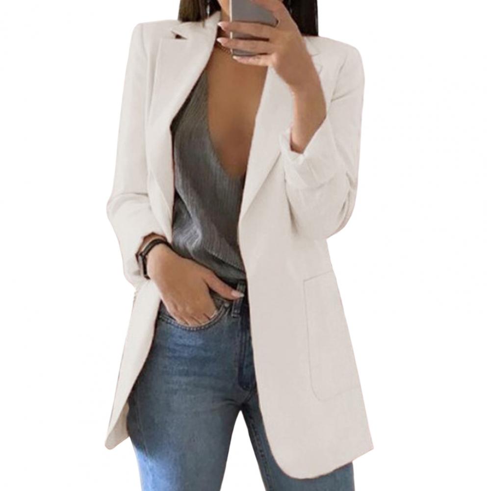 Women’s Blazer Jacket | Longline Design with Large Front Pockets | Polyester | Comfortable Fit