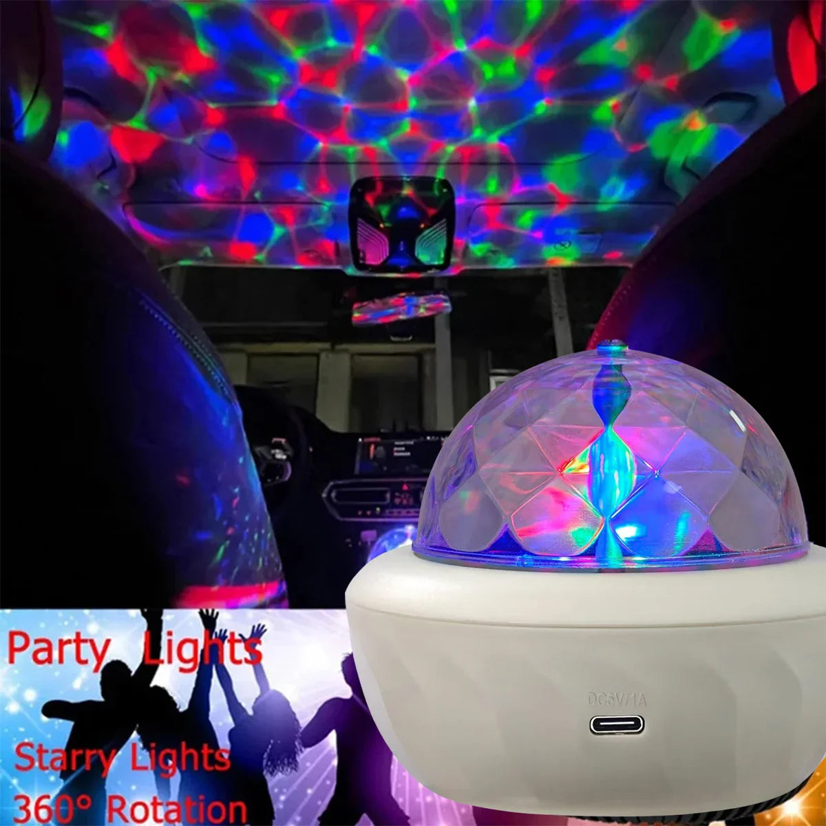 USB Galaxy Projection Lamp with Colorful Rotating Stars