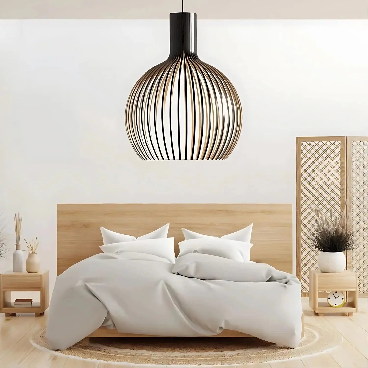 Adjustable Wooden Ceiling Light Fixture for Warm Scandinavian Pendant Lighting