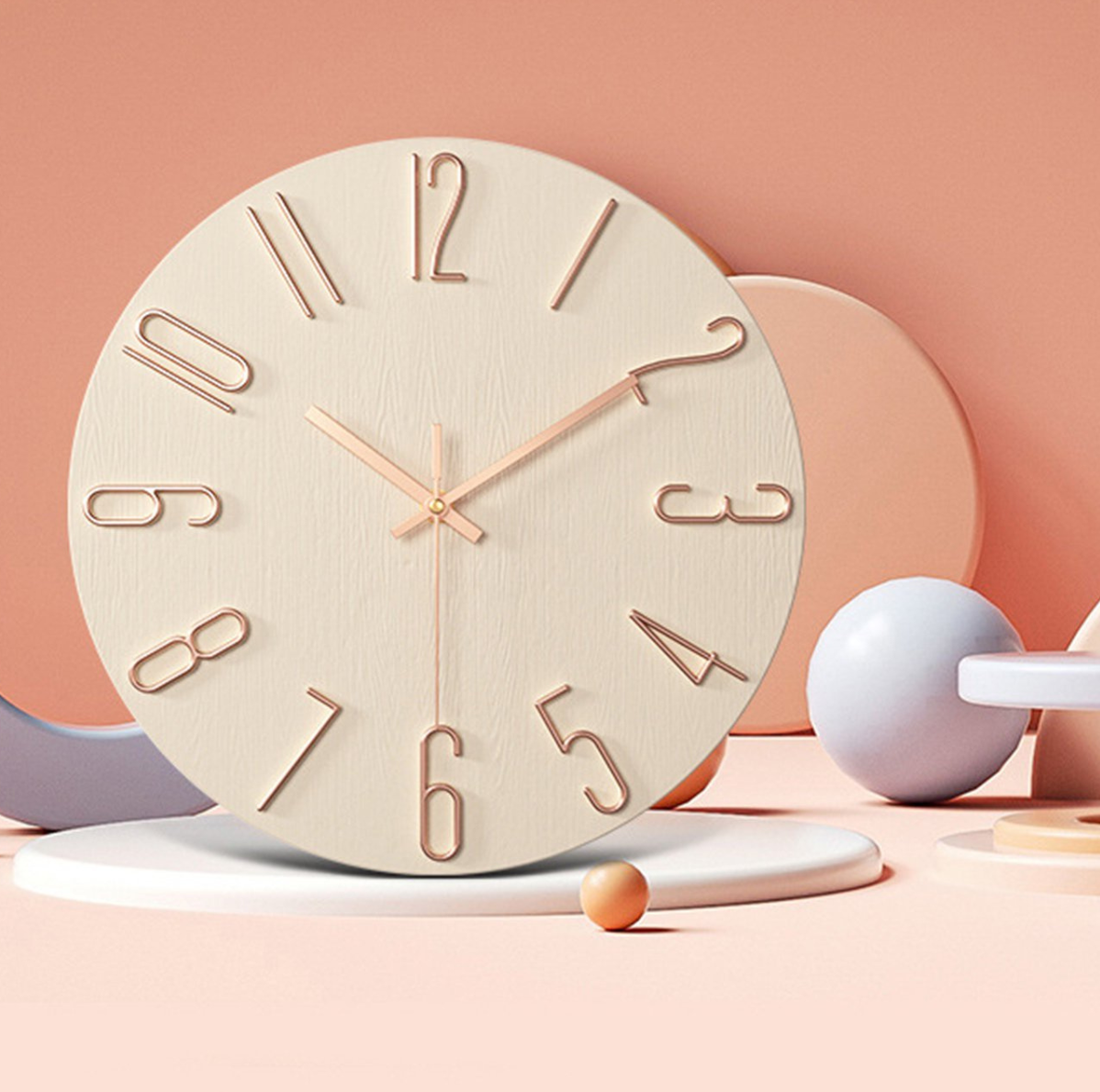 Contemporary 30 cm Wall Clock with Silent Quartz Movement