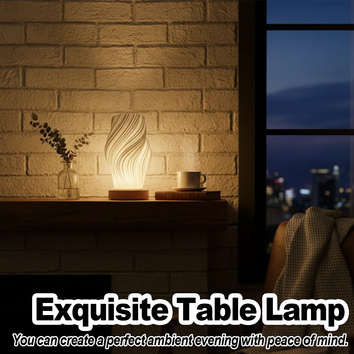 Stylish USB-Powered 3D Pleated Table Lamp with Dimming Feature