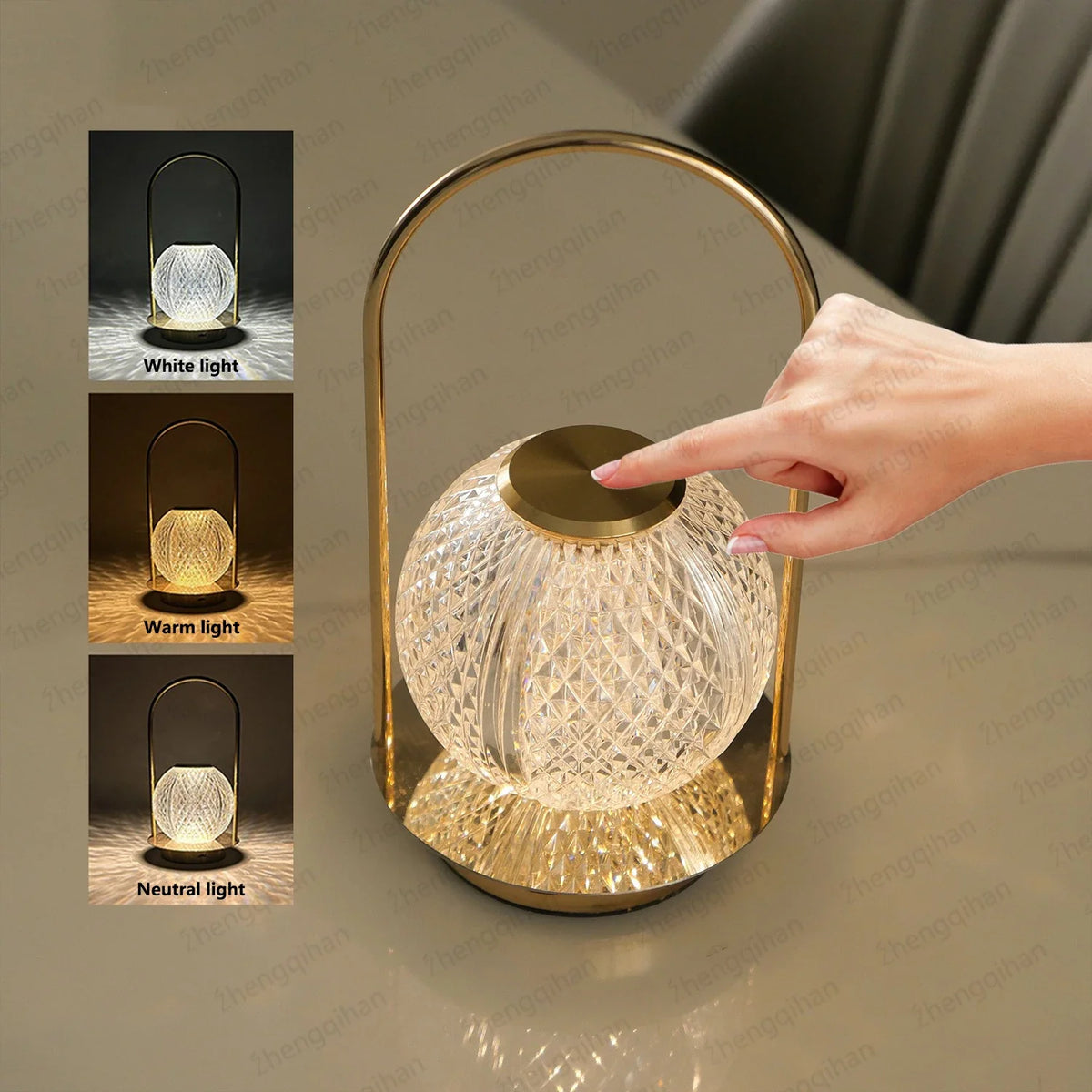 Rechargeable Touch-Control LED Crystal Lamp for Any Space