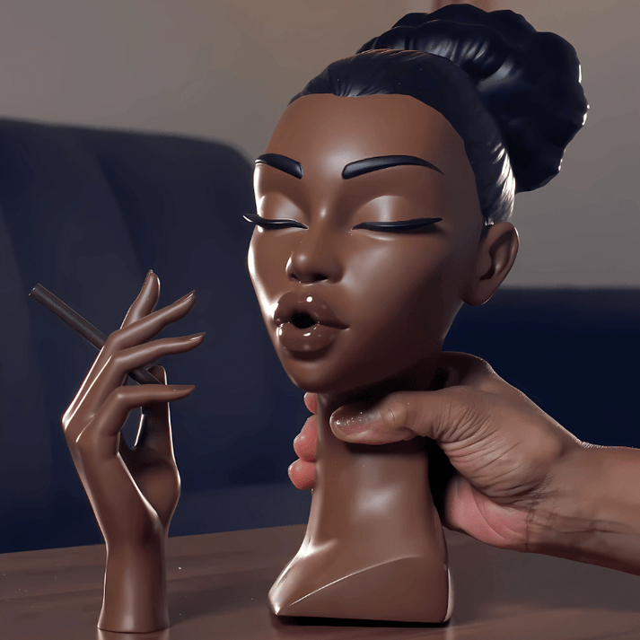 Elegant Black Woman Incense Holder Sculpture – Unique Home Décor for Relaxation