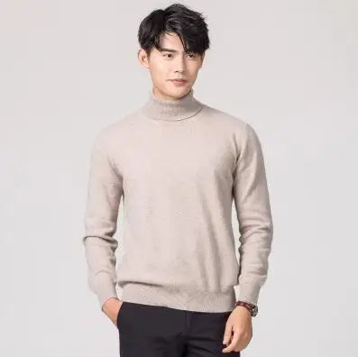Luxurious Cashmere-Cotton Blend Turtleneck Sweater for Men