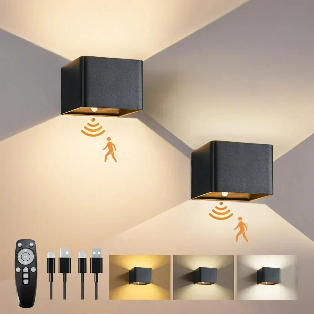 SmartGlow Motion-Activated LED Wall Light with Rechargeable Battery