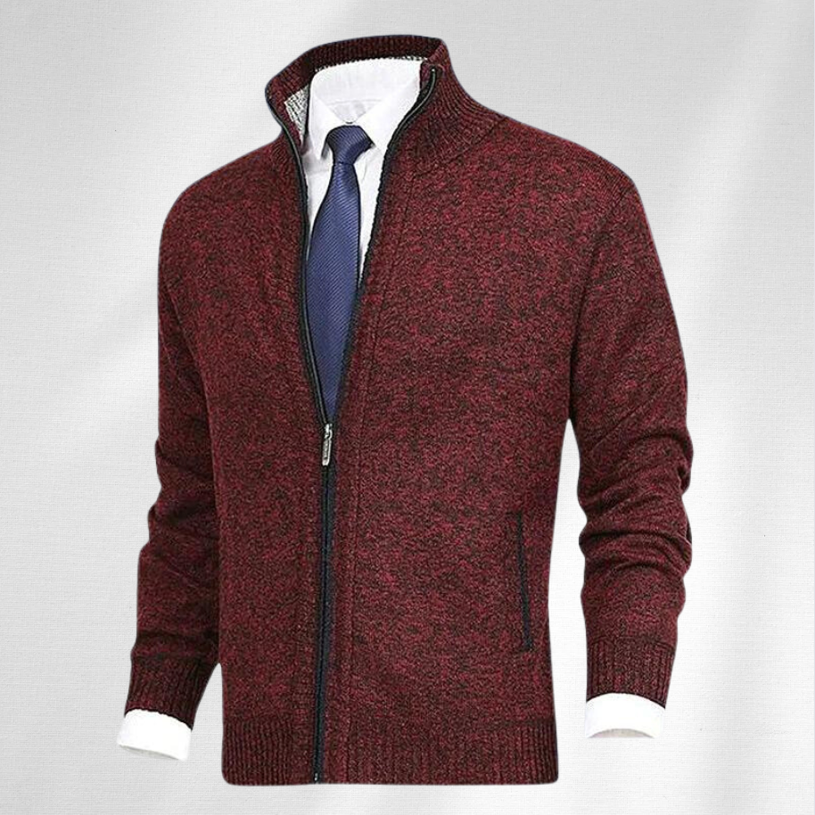 Executive Style Men's Cardigan for Professional Settings