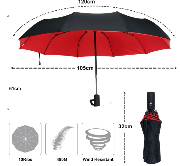 Travel-Ready Windproof Umbrella | Compact and Reliable