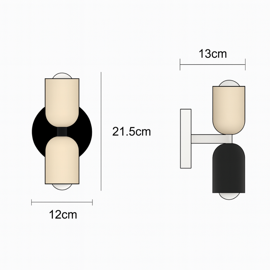 Elegant LED Wall Light Fixture with Dual Warm White Illumination