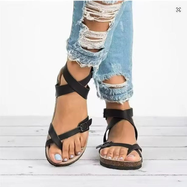 Orthopedic Adjustable Sandals | Contoured Cork Footbed & Rubber Sole | Adjustable Strap Design | Comfortable Fit for All-Day Wear