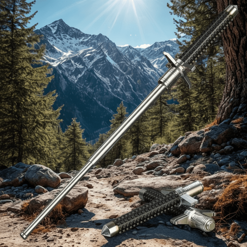 TrailBuddy Adjustable Walking Stick with Secure Grip and Safety Features
