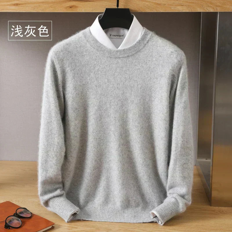 Sumptuous Cashmere Blend O-Neck Pullover for Ultimate Comfort