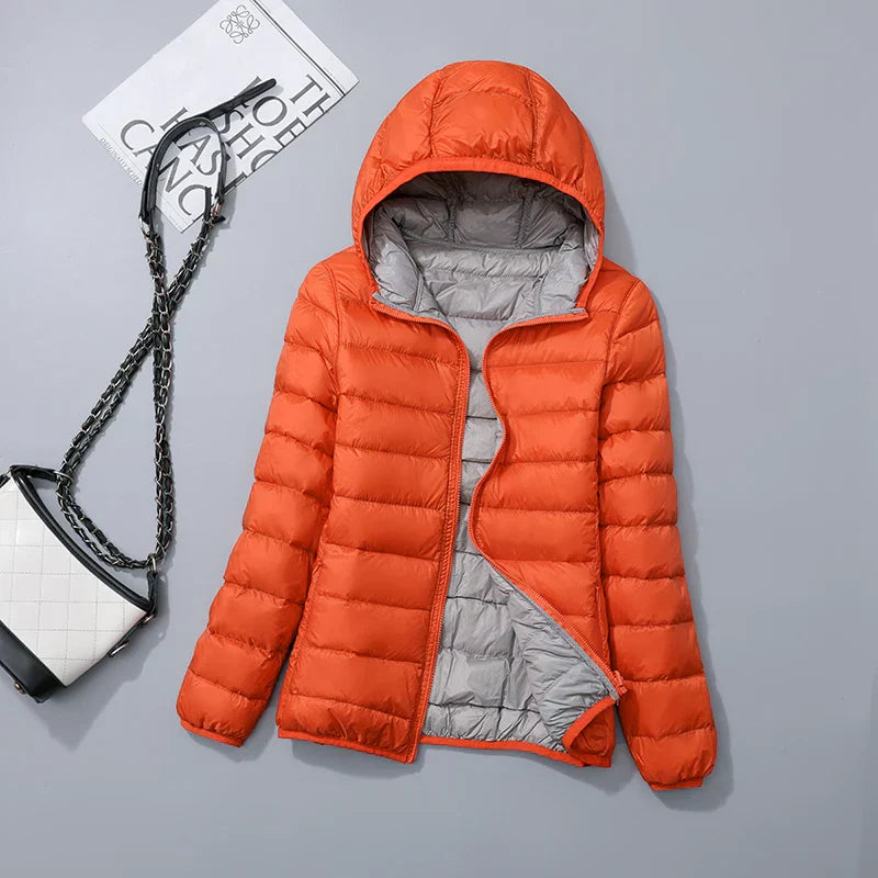 Reversible Hooded Down Jacket | Lightweight Insulated & Quilted Design | Dual-Style Versatile Warmth