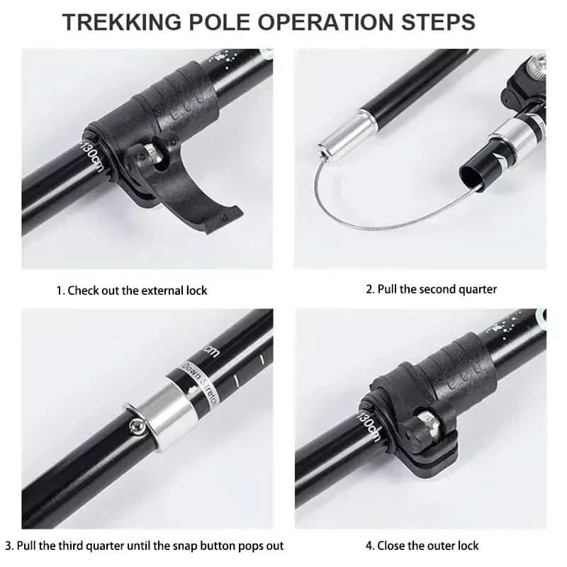 SummitStride Collapsible Hiking Poles for All Terrain