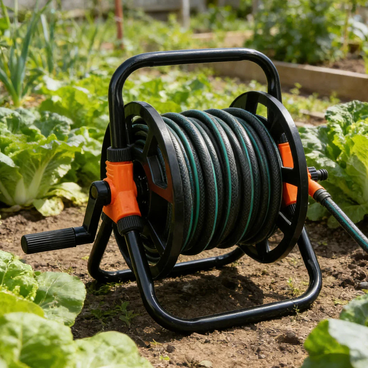Crank Handle Garden Hose Reel – Compact Storage Solution for Gardens