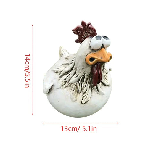 Whimsical Resin Statues for Garden Fence Decoration – Chicken Design