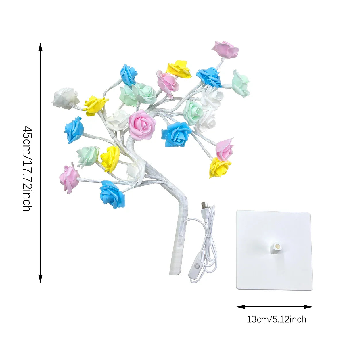 Charming Rose LED Table Lamp - USB Night Light for Every Occasion