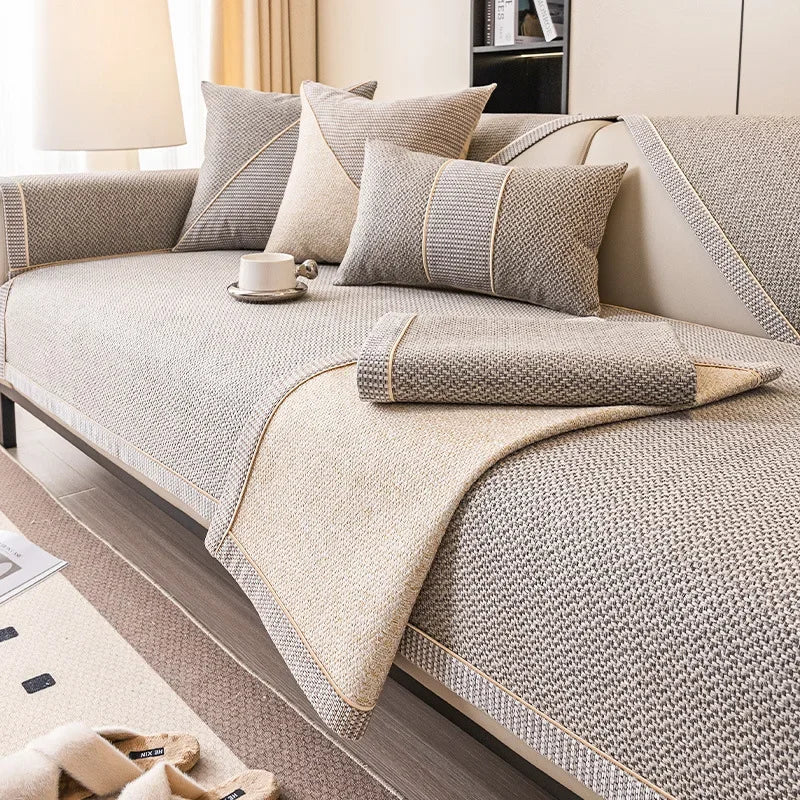 All-Season Anti-Slip Cotton-Linen Sofa Protector