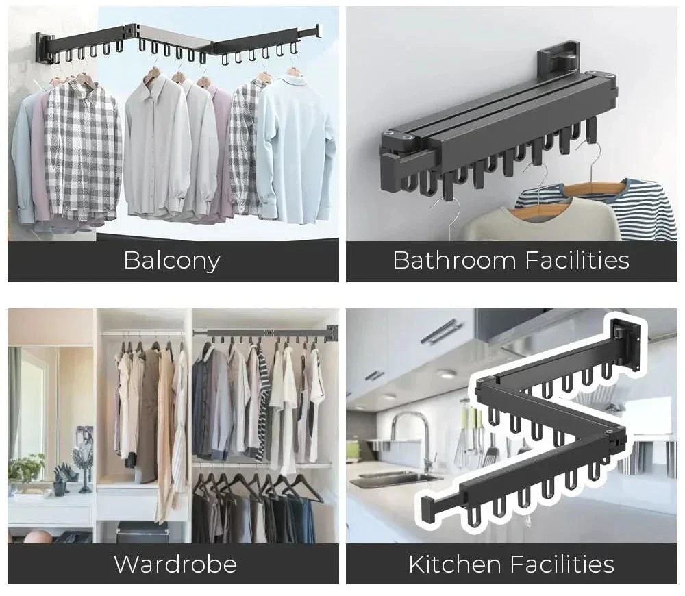 SpaceSmart Wall-Mounted Expandable Laundry Dryer