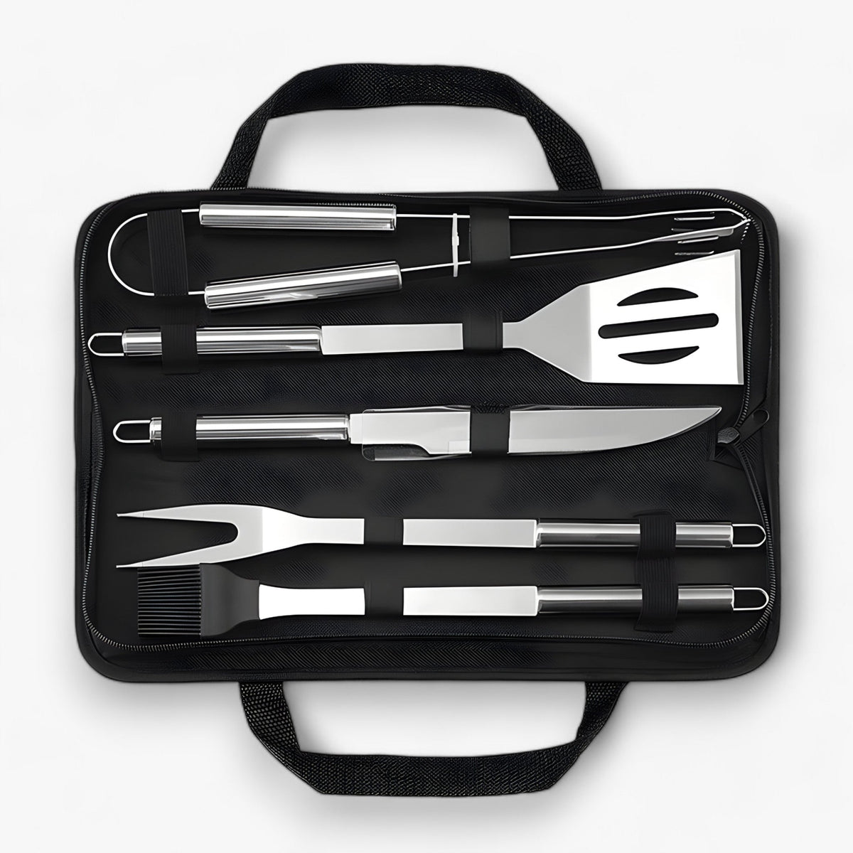Grill Cutlery Set in Stainless Steel with Carrying Case – 3 or 5 Pieces