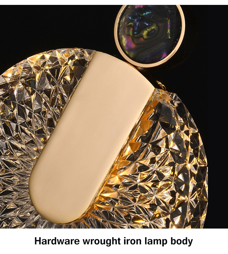 Luxe Aura Crystal Round Pendant Light Fixture