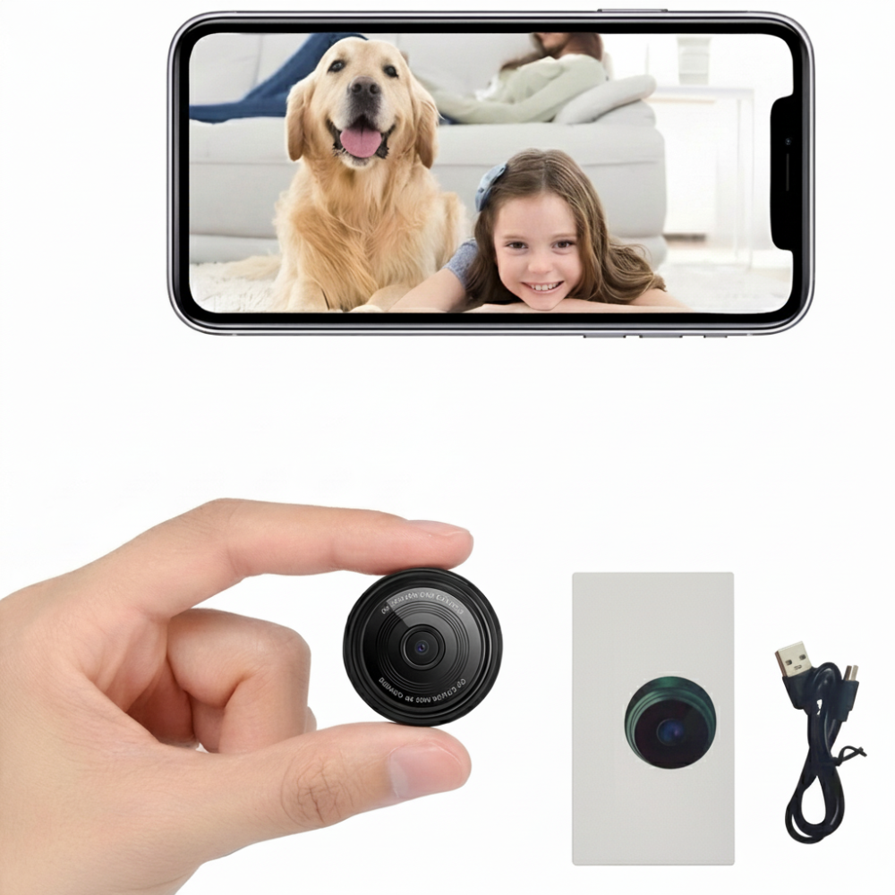 Compact Wireless Security Camera with Magnetic Mount and WiFi
