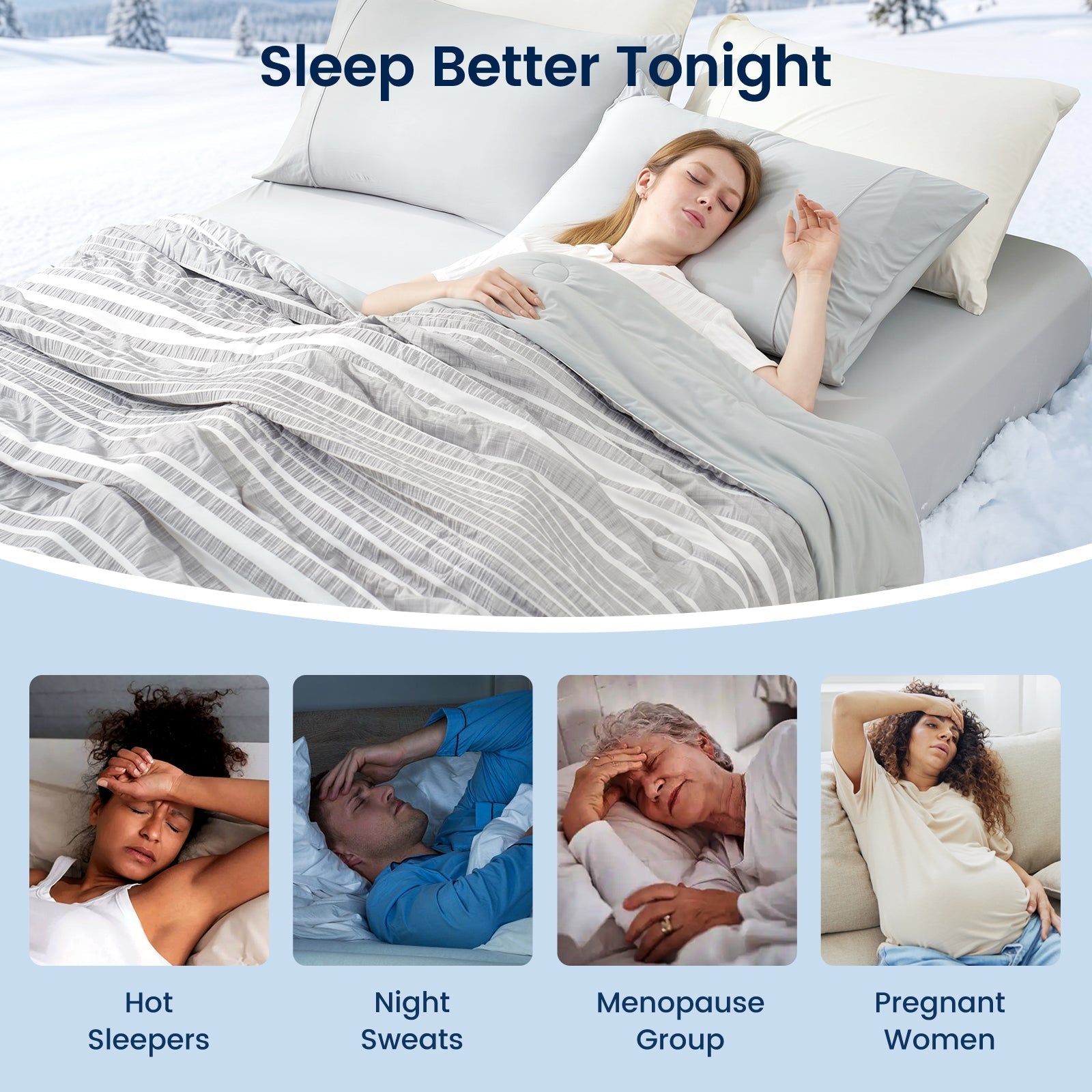 Lightweight Striped Comforter for Improved Airflow and Cooling Effect