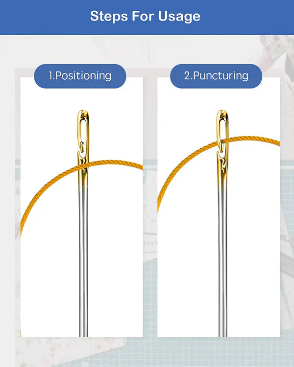 Sewing Needles with Self-Threading Design