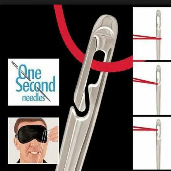 Sewing Needles with Self-Threading Design