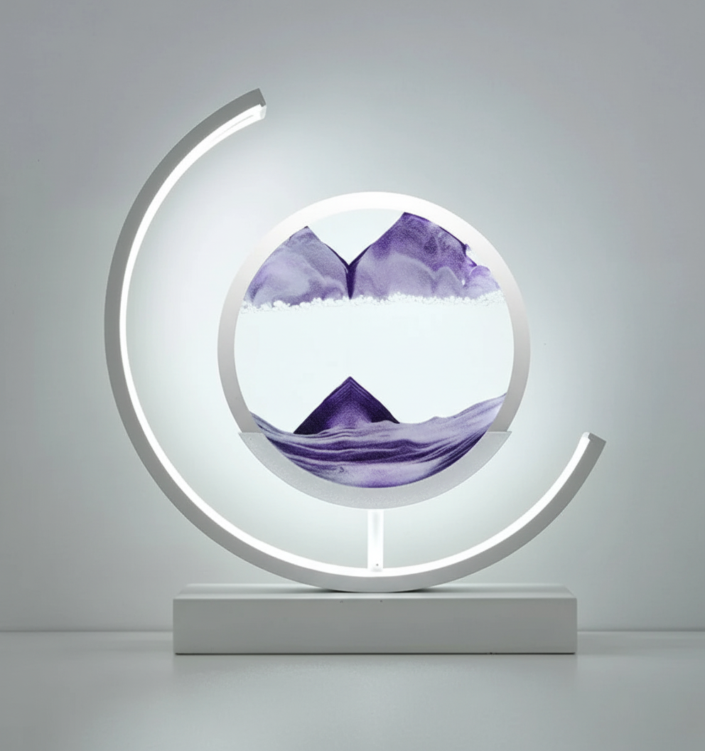 Calming Glow Table Lamp with Unique Sand Design for Tranquil Bedrooms
