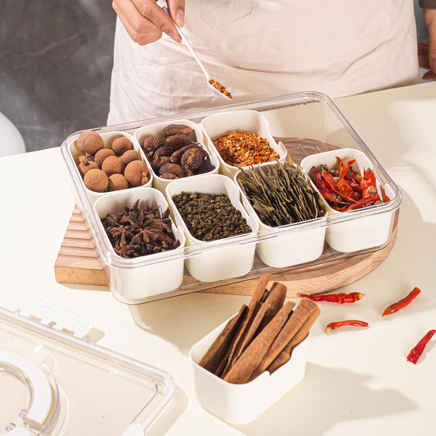 Chic Snack Organizer Tray - 8 Compartment Serving Solution