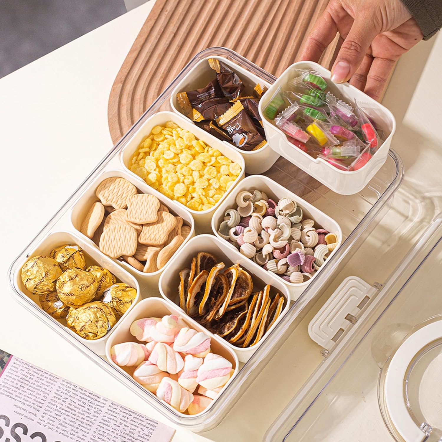 Chic Snack Organizer Tray - 8 Compartment Serving Solution