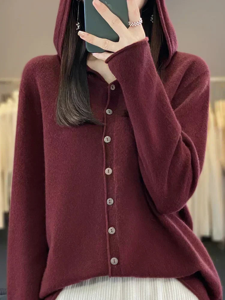 EverWarm Pure Merino Wool Cardigan for Winter Elegance