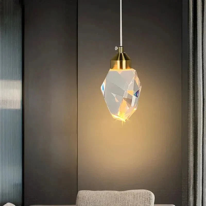 Faceted Shade Crystal Pendant Light with LED