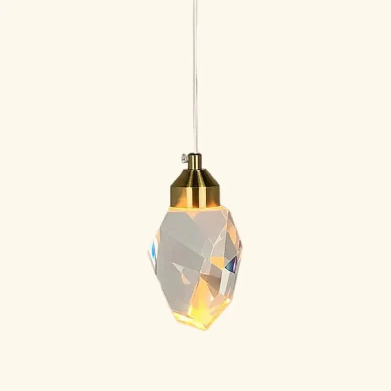Faceted Shade Crystal Pendant Light with LED